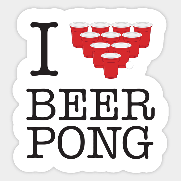 I Heart Beer Pong Sticker by Woah_Jonny